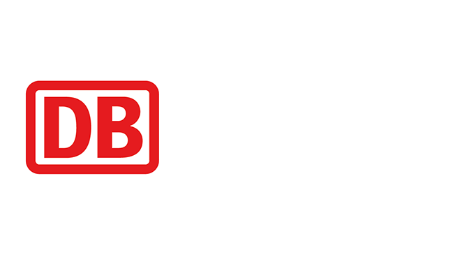 Das Logo der Deutschen Bahn ist ein rotes Viereck mit den Buchstaben "DB".